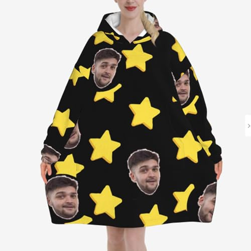 RoPox Übergroße Hoodie-Decke Personalisierte Tragbare Sweatshirt, Kuschelpullover mit Riesige Fronttasche, Erwachsene Damen Herren Geschenk