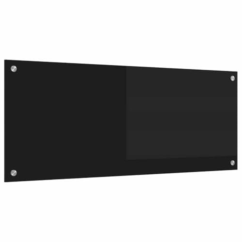 vidaXL Küchenrückwand Schwarz 100 x 40 cm Gehärtetes Glas