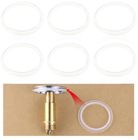 38mm Sink Plug Silicone Seals, 6 Pack Replacement O-Rings for Basin Waste Drains and Sinks