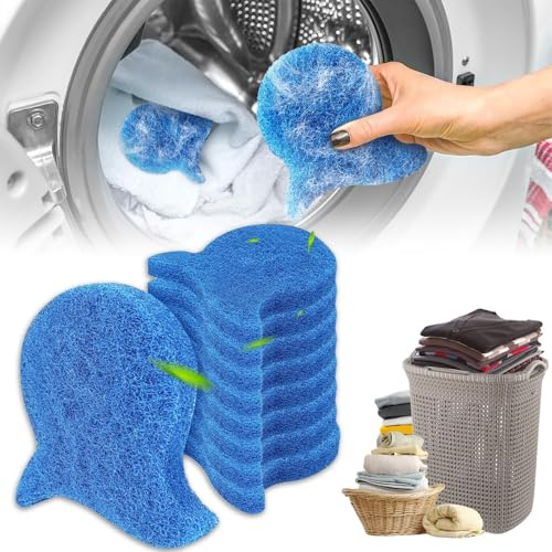 8 Teiliger Tierhaarentferner Waschmaschine Fusselfänger | Katzenhaarentferner Waschmaschine anti Fusselbälle Waschmaschine Geeignet für Wäschetrockner und Waschmaschinen (Blau)