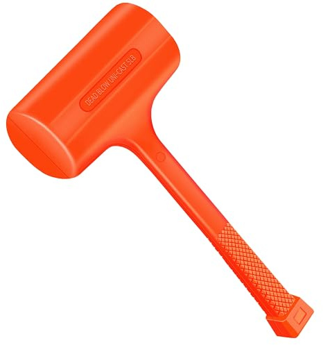 C&T 5LB Dead Blow Hammer, One-Piece Molded Body, Orange | Steel Ball Shot Filled Head, Ergonomic Checkered Grip, Spark and Rebound Resistant, Ideal for Auto, Carpentry & Tile Work