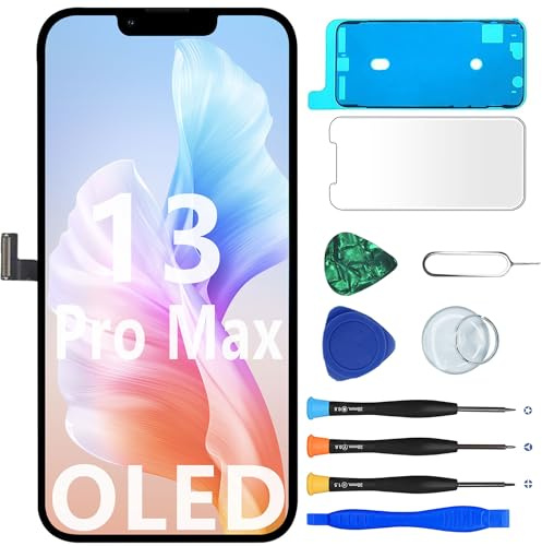 MP+ für iPhone 13 Pro Max Display Reparaturset, [OLED] [Face ID][TrueTone] Bildschirm Ersatz mit 3D Touch & Vormontiertem Rahmen,inkl. Werkzeug & Kleber,DIY Touchscreen Reparaturkit