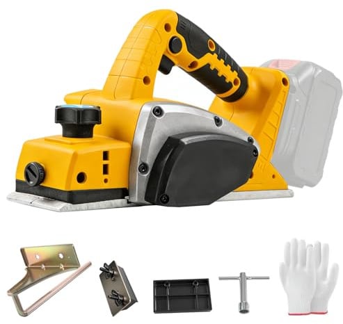 Cordless Electric Hand Planer for Dewalt 20V Battery,15000 RPM Brushless Motor Electric Wood Planer,82mm Cutting Width & 2mm Cutting Depth,Perfect for Carpenter Woodworking DIY Projects(No Battery)