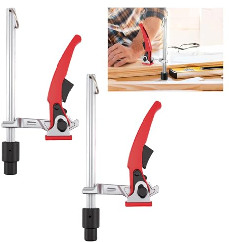 Sargentos de Apriete 20mm, 2pcs Abrazaderas de Palanca de Acero, Dispositivo de Sujeción para Mesas de Soldadura Multifuncionales, con Capacidad de 160mm y Profundidad de Garganta de 60mm