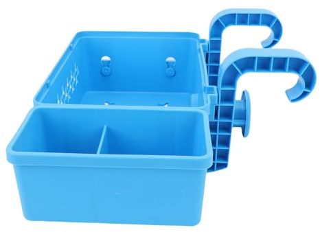 KKPLZZ Aufbewahrungskorb für den Pool, Tragbarer Getränkehalter und Organizer für Schwimmbadspielzeug und Getränke, mit Kompaktem Design für den Außenbereich (Blau)