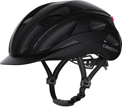 Fahrradhelm Limar Action, Urban mit LED-Rücklicht, belüftet, Inmould, Competition+ Anpassung, Mattschwarz, Größe L (57–61 cm)