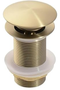 Bonde de Lavabo Bouchon de vidange Pop-Up for lavabo de Salle de Bains, Finition Or Brossé, Accessoire de Lavabo Moderne et Élégant (Color : Brushed Gold no Hole)
