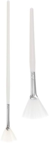 WESIEVYA Pinceau Silicone Masque Visage 2pcs, Brosse à Poils Synthétiques Facile à Nettoyer, Adaptée pour Grosse Surface du Visage Manche en Bois Blanc