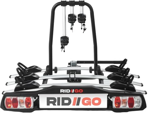 RIDIGO Giro Bike 3 Porte-vélos en Aluminium et Acier | Argenté, Porte-bagages arrière pour 3 vélos, Avec dispositif antivol, Grande stabilité et transport en toute sécurité