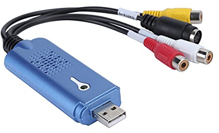 Cocoarm USB-Videoaufnahmekarte, ABS, AV-zu-USB-Adapter, 2.0, MPEG4-, Eingang, 4-Kanal-Video, 1 für Videorecorder, DVD-Player, Camcorder, Spielekonsole auf PC und Laptop