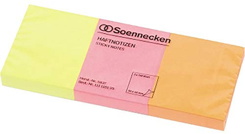 Soennecken Haftnotiz 5837 50x40mm neonfarben 3x100Blatt 3 St./Pack.