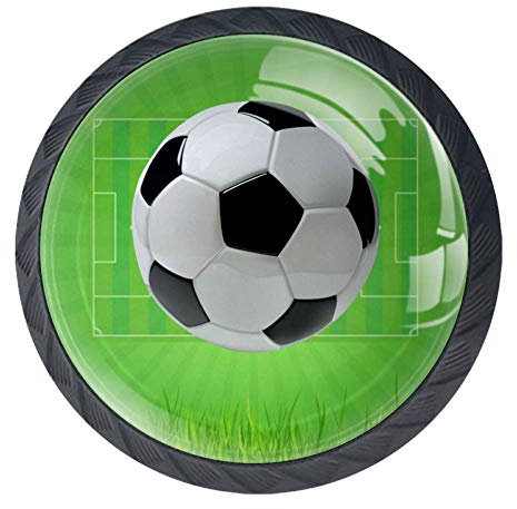 Soccer Football Field Cabinet Door Knobs Handles Pulls Cupboard Handles Drawer Wardrobe 4pcs