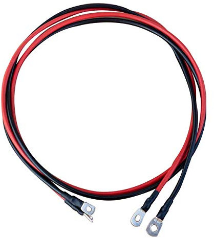 ECTIVE Batteriekabel – M6/M8, 2m, rot/schwarz, Kupfer, 10 mm² - Massekabel, Batterieladekabel, Stromkabel mit Ringösen für 12V Motorrad Batterie, Versorgungsbatterie, Traktionsbatterie