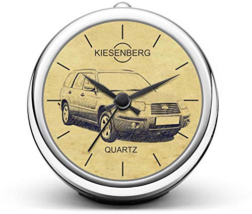 KIESENBERG Design Tischuhr Geschenk für Forester SG Modellpflege Fan Uhr 8,5 cm Durchmesser schwarz T-5219