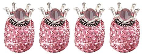 BESPORTBLE 4 Stück Reifenkappen Reifenventilstammkappen Strass- Autoventil Kappe Markierung Autoreifen-ventil Ventilkappen Blau Rosa Krone Rosa Zubehör Für Auto Autozubehör Umrüsten Diamant