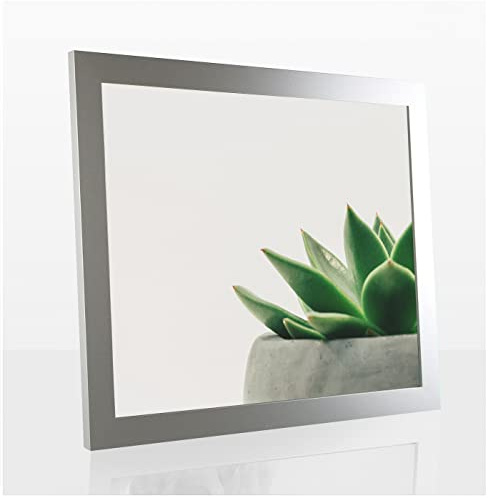 Bilderrahmen DIAMOND 50x60 cm Mattsilber ideal für Diamond Painting mit 1 mm klarem Kunstglas