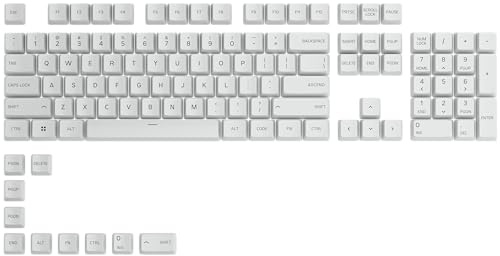GLORIOUS GPBT Tastenkappen (115x) Cherry-Profil, PBT, ANSI Arktisches Weiß | Thermosublimationsverfahren, Proprietäre Schriftart, Satte Akustik, Feine Oberflächenstruktur, Für MX-Schalter & PC-Gamer