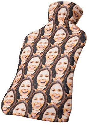 Nifty Gifty Personalised Face Mash Hot Water Bottle | Custom Hot Water Bottle with Your Own Pictures Great For Birthdays, Christmas, Valentines for Mum, Dad, Grandma, Grandad, Friends.