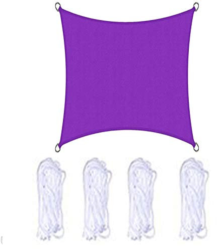 DZYP Sonnensegel, Quadratische Segel, Wasserdicht, 98% UV-Block Atmungsaktiv Sonnenschutz HDPE für Outdoor Garten Terrasse Party Sonne Markise. (2x2m,Lila)
