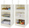 GRANNY SAYS Hängeregal Kleiderschrank mit 3 Fächern, 2 Stück Hängeaufbewahrung Schrank, Hängeorganizer Kleiderschrank, Beige Hängeorganizer Schrank, faltbare hänge Regal Stoff, hanging Organizer