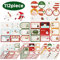 Hianjoo 112 Stück 12 Blätter Weihnachtsaufkleber Etiketten Selbstklebend zum Beschriften, Weihnachten Geschenkaufkleber Sticker für Scrapbooking, Weihnachtskarten, Adventskalender Selber Basteln