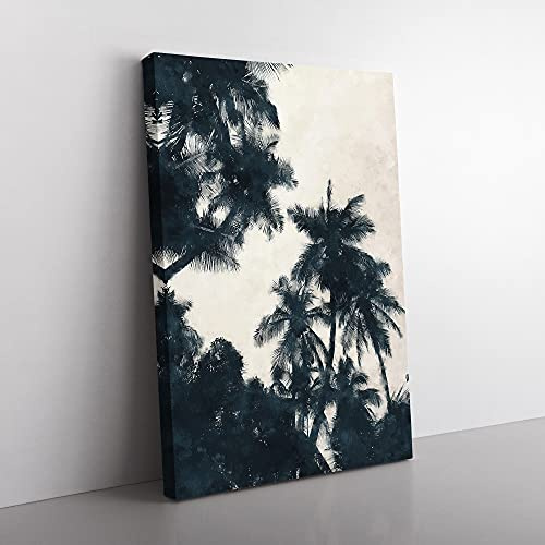 Palm Tree Fronds Canvas Wall Art Print 30x20 Inch | Ready to Hang, Gallery Wrapped, Fade-Resistant Inks, Securely Packaged, UK Made