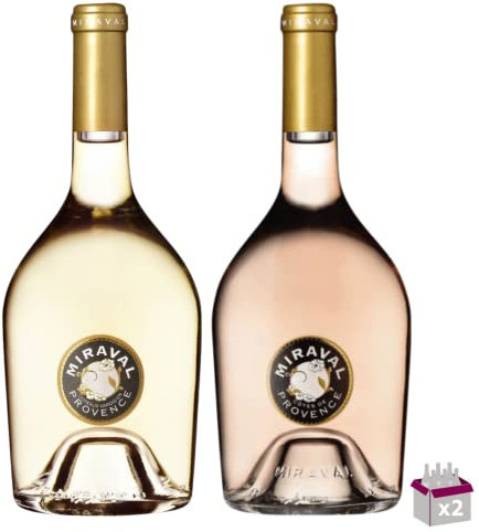 Lot découverte Miraval 2x75cL - 1 Côtes de Provence Rosé 2021 75cL 13% & 1 Côtes de Provence Blanc 2021 75cL 13%