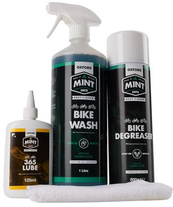 Oxford Mint Cycle Clean & Lube Kit (OC501). Bicycle Cleaning and Chain Care Set.