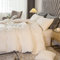 Michorinee Housse de Couette Flanelle 220 x 240 cm Blanc Crème - Parure de Lit en Velours Chaud Ultra Doux avec Fermeture Éclair, Linge de Lit 2 Personnes Hiver avec 2 Taies d'oreiller 65x65 cm
