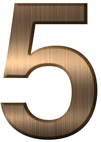 FORYEE Numeri civico Targhe, numeri di porta 3D, numeri di indirizzo, adesivi galleggianti per appartamento, cassetta postale, numeri per camera d'albergo, casa (numero 5 bronzo)