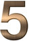 FORYEE Numeri civico Targhe, numeri di porta 3D, numeri di indirizzo, adesivi galleggianti per appartamento, cassetta postale, numeri per camera d'albergo, casa (numero 5 bronzo)