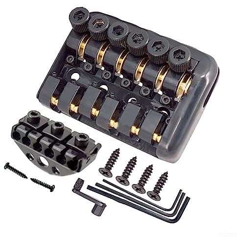 RANRAO Cordal de puente de guitarra sin cabeza de 6 cuerdas, puente fijo de 6 cuerdas, cordal de puente de guitarra eléctrica sin cabeza, con piezas para repuesto de piezas de guitarra