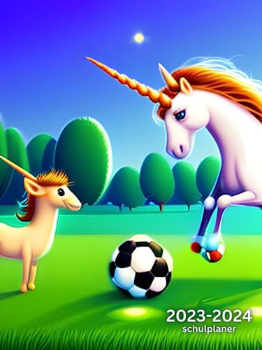 Schulplaner 2023 2024: Comic, Fußball, Einhorn, Grün, Cute & Cool Schülerkalender, Deutsch, Für Schlaue, Faule, Grundschule, Gymnasium, Berufsschule, Schüler , Jungs, Kinder & Mädchen, Teenager