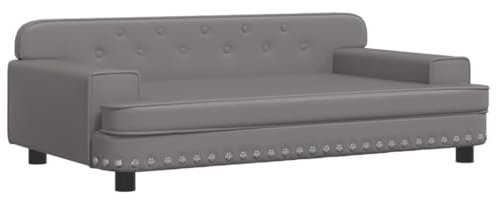 vidaXL Kindersofa, Couch für Kinder, Kindercouch mit runden Kanten, Kindersessel Minisofa Polstersofa Kindermöbel Sofa Kinderzimmer, Grau Kunstleder