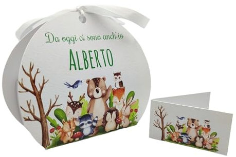 PV Grafik® 16PZ Scatola Portaconfetti Personalizzata, Scatole Bomboniere Maschio, Bimbo, Bimba, Bambina, Scatoline Bomboniera Nascita Battesimo Compleanno, Porta Confetti Per Confettate (Tunna58)