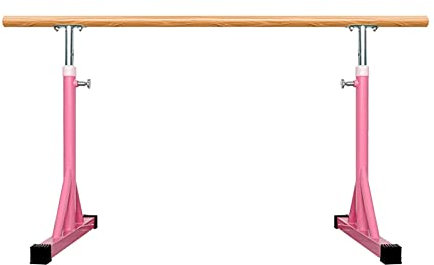 Ballettstange aus Holz, professionelle Tanz-Ballettstange, verstellbare Fitness-Übungs-Stretching-Ballettstange für zu Hause (Farbe: Weiß, Größe: 1 m) (Pink 1,5 m)