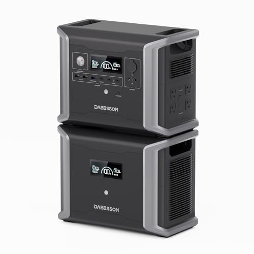 Dabbsson Powerstation portatile DBS1300 con batteria supplementare DBS1700B, espande la capacità da 1330Wh a 3000Wh. Solargenerator per situazioni di emergenza, camper e campeggio all'aperto
