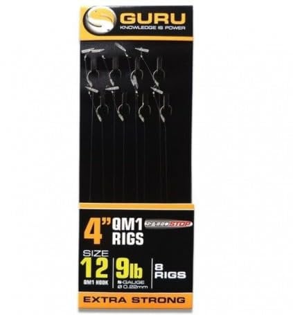 Guru QM1 4 Speed Stop Hair Rigs Barbless (Size 12 7lb)