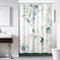 Ruelvth Rideau de douche en tissu imperméable, motif eucalyptus, vert sauge avec crochets, motif botanique aquarelle pour salle de bain, 152,4 x 183 cm