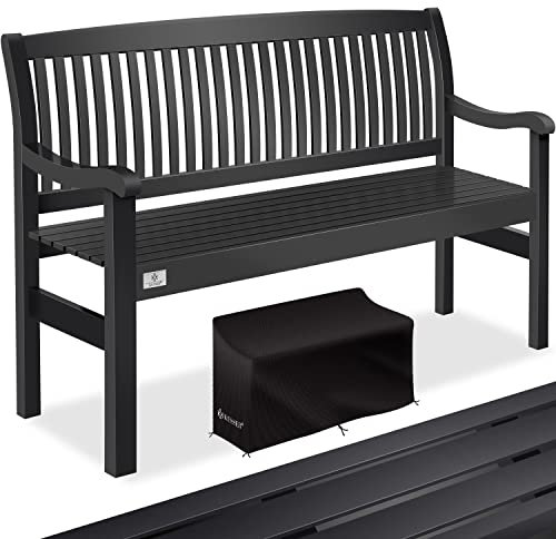 KESSER® Panchina da Giardino in Legno, incl. Custodia, Panca in Legno Resistente alle intemperie | per 3 o 4 Persone | Panchina in Legno | Panca 320 kg caricabile 150 cm | Panchina da Balcone