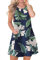 OMZIN Damen Strandkleid Sommer Ärmellos Taschen Casual Kleid Tee Shirt Kleid Kleid für Damen Blau XXXL