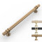 9BUILD 10 Pack Champagne Bronze Cabinet Pulls 160MM Hole Center Kitchen Cupboard Handles Knurled Cabinet Handles UK0049