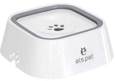 Bol Flottant Anti-débordement 1L pour Chats, Gamelle Chien, Bol étanche Anti-déversement, Récipient Nourriture et Eau (Blanc)