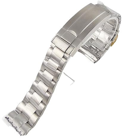NASUNJIA 20mm Compatible With Oyster/Jubilee Style Watch Strap Watchband 316L Stainless Steel Bracelet Spare Parts Brushed/Polished Glide Lock System(Fully brushed)