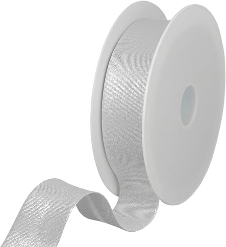 Les Petits Rubans Metallisches Schrägband – 30 mm breit, 15 mm gefaltet, 20 m Rolle, 80% Polyester 20% Lurex, Kanten zum Nähen, Banner, Polsterstoffe, Möbel, Paspeln, Kleidung, Decken