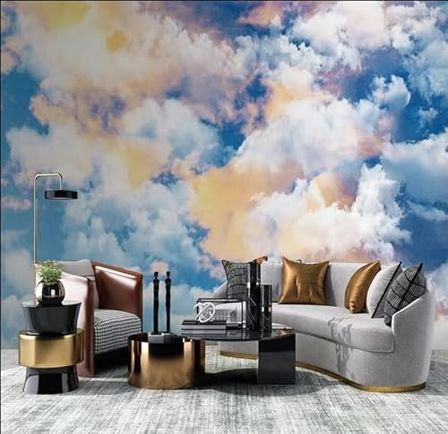 XDOUBAO Papier peint 3D Nuages colorés Ciel Paysage Papier peint mural Chambre Salon Canapé Décoration murale, 3D, 430x300cm