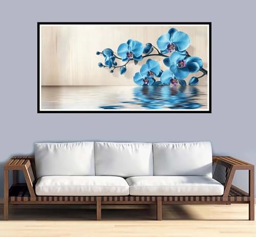 Malen Nach Zahlen Erwachsene Blume Malen Nach Zahlen Orchidee Paint by Numbers Adult DIY Handgemalt Ölgemälde, Mit 3-Pinseln und Acrylfarbe Leinwand Kit,für Geschenke und Home Wand Dekor-90x180cm-y857