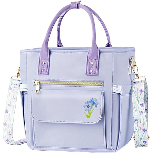 Hihealer Deluxe Lunch Tasche Damen mit Seltenem Blumenmuster - Große Auslaufsichere Isolierte Kühltasche mit Mehreren Taschen und Abnehmbarem Gurt für Arbeit/Picknick Weihnachtsgeschenke für Frauen