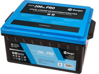 BERGER LiFePO4 200Ah 12V Lithium Batterie mit Bluetooth & Heizung | Untersitz Lithiumbatterie ideal für Wohnmobil, Wohnwagen, Camper & Boot | Autarke Stromversorgung & zuverlässige Leistung