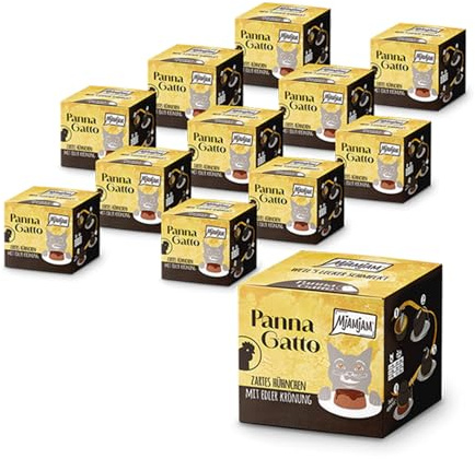 MjAMjAM - Premium Nassfutter für Katzen - Panna Gatto - zartes Hühnchen mit edler Krönung, 12er Pack (2x80g), getreidefrei